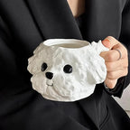 Cute Teddy Dog Shaped Mug European Ceramic Cup&saucer Dining Table Coffee Cup Cloud Puppy Afternoon Tea Milk Tea Mugs Drinkware