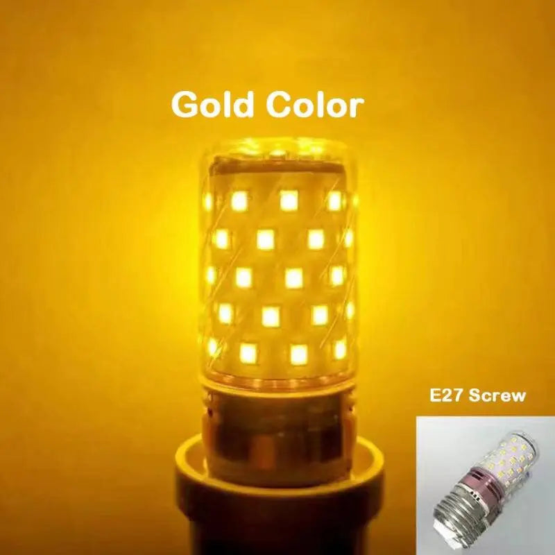 Bulb E27 LED Colorful Corn Bulb 12W Pink Red Blue Green Purple Golden 7Colors Lamp AC 220V Bulb Chandelier Decoration