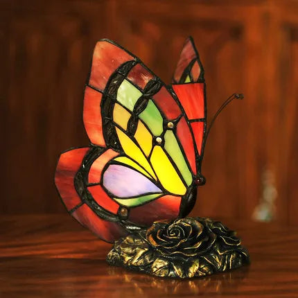 Tiffany turkish table lamp Retro Stained stained glass decor Light Hotel Table Lamp Bedroom Decoration bedroom butterfly lamp