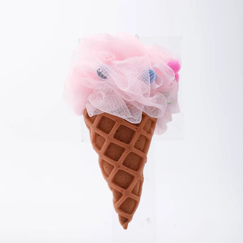 1PC Ice Cream High-quality PE Material Bath Ball Rainbow Bath Ball Cute Cartoon New Creative Bathing Tools Creative Gift