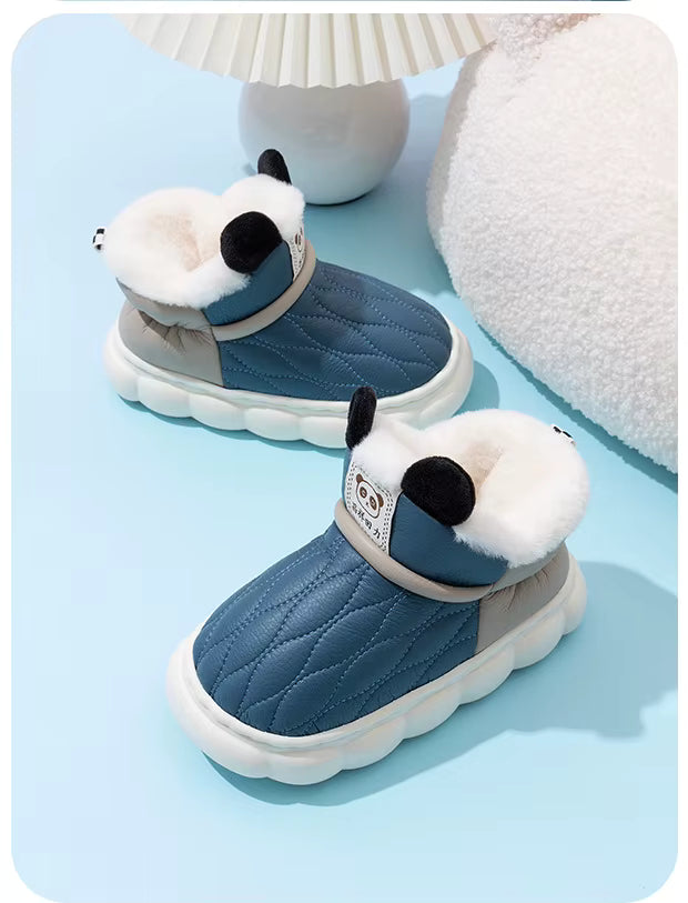 Cozy Slippers with Soles for Kids – Unisex Winter House Shoes