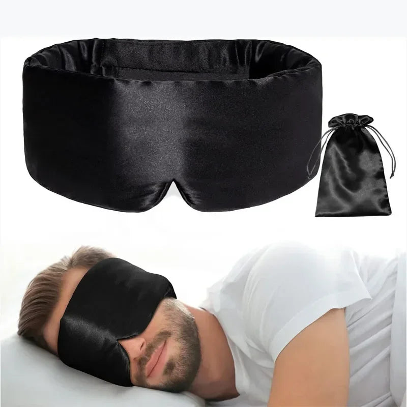 Silk Satin Sleep Mask Comfortable Sleeping Eye Mask Eyeshade Cover Shade Eyes Relax Enlarged Eye Patch Women Men Sleep Health