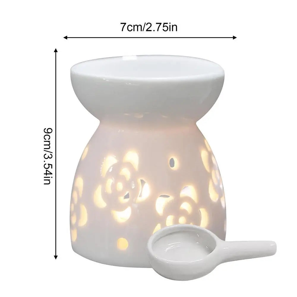 Ceramic Oil Burner With Candle Holder Romantic Tealight Candle Holder Essential Oil Incense Aroma Diffuser Oil Stove Home Decor