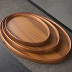 Wooden Serving Trays Oval Wood Tray Platters for Serving Food Dishes Dinner Plates Solid Wood Dessert Plate Jewelry Storage