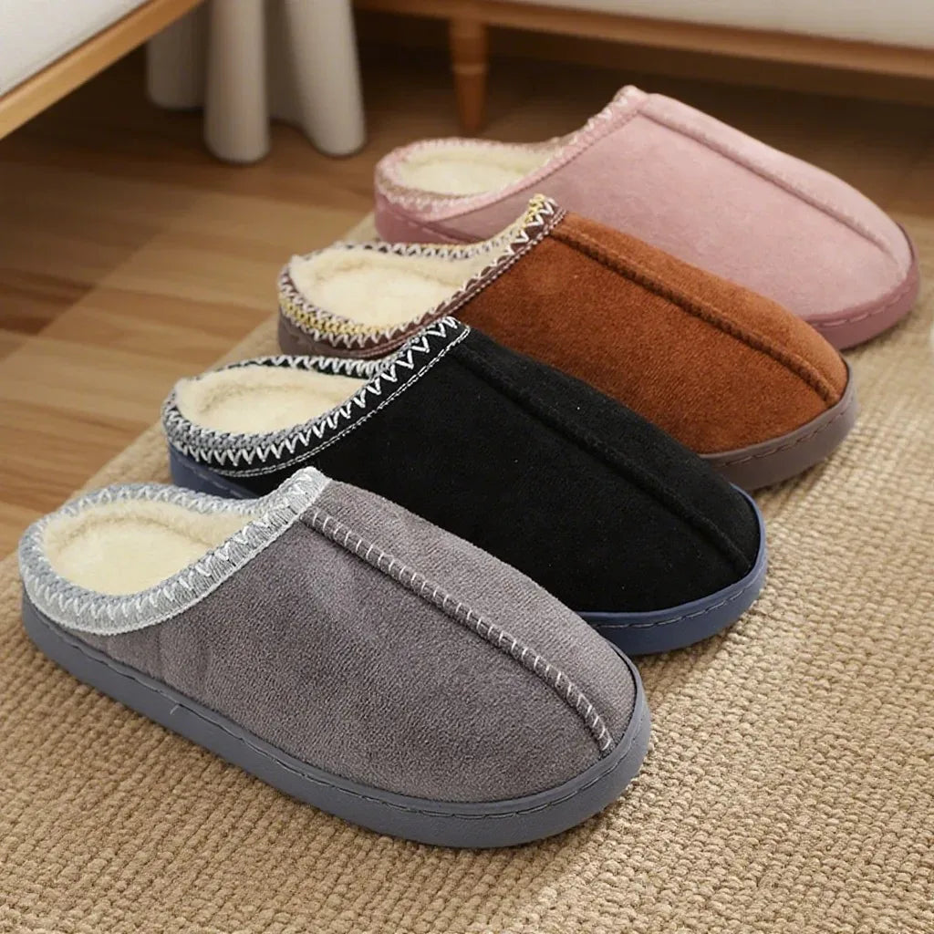 Cotton Slippers for Autumn and Winter Indoor--Thick-Soled Non-Slip Couple Warm Fleece-Lined--Soft Sole.