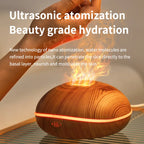 Air Humidifier Aromatherapy Essential Oil Diffuser Wood Grain 200ml Ultrasonic Remote Control 7 Color Lights For Home Bedroom
