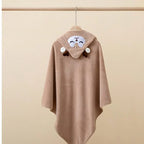 Coral Velvet Kidsren's Cape Bath Towel Newborn Bath Wrap Bath Towel Cute Cartoon Cape Bathrobe