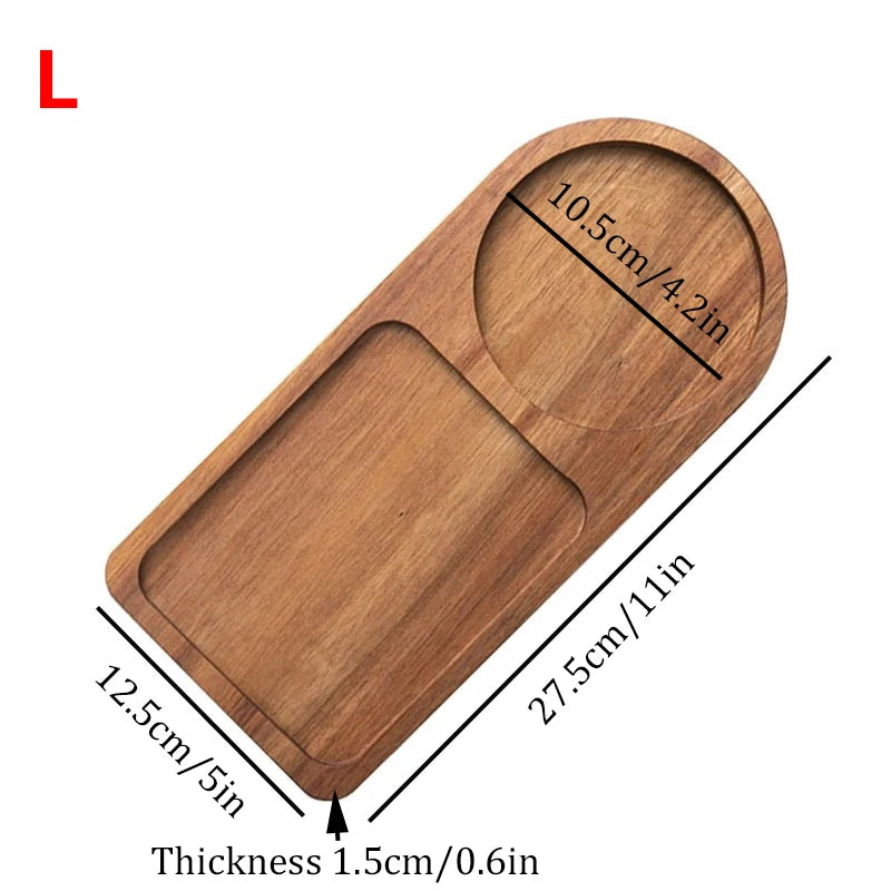 Wooden Coffee Tray Breakfast Serving Plate Hospitable Coffeeware Teaware Decoration Table Accessory for Home
