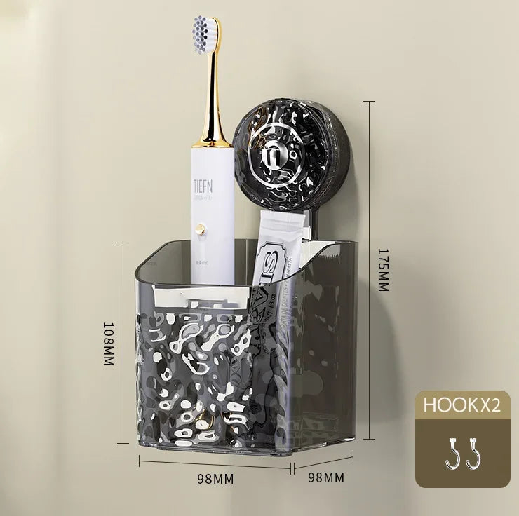 Bathroom Suction Cups Shelves Kitchen Bathroom Plastic Wall Sink Washstand Suction Cup Storage Box Organizer for Cosmetic