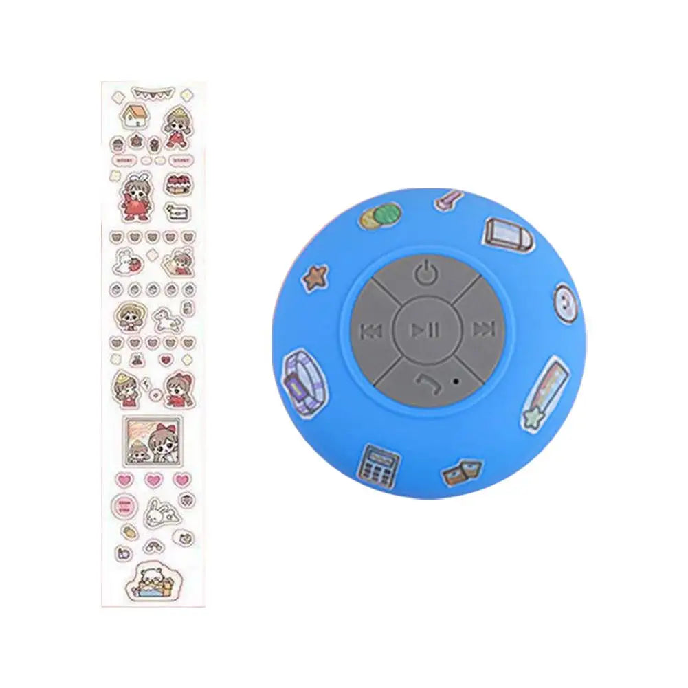 Bathroom Waterproof Bluetooth5.0 Speaker Mini Sucker Shower Listening Music Wireless Portable Speaker Outdoor Gift Cute Stickers