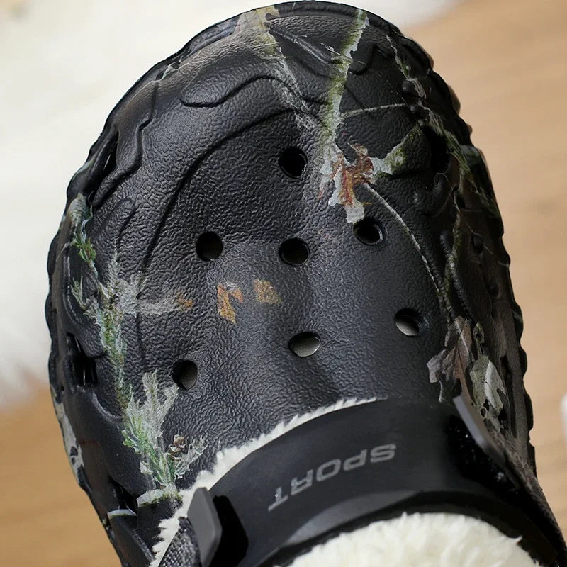 Waterproof cotton slippers for men winter 2024 new cashmere thickened warm waterproof non-slip indoor shoes