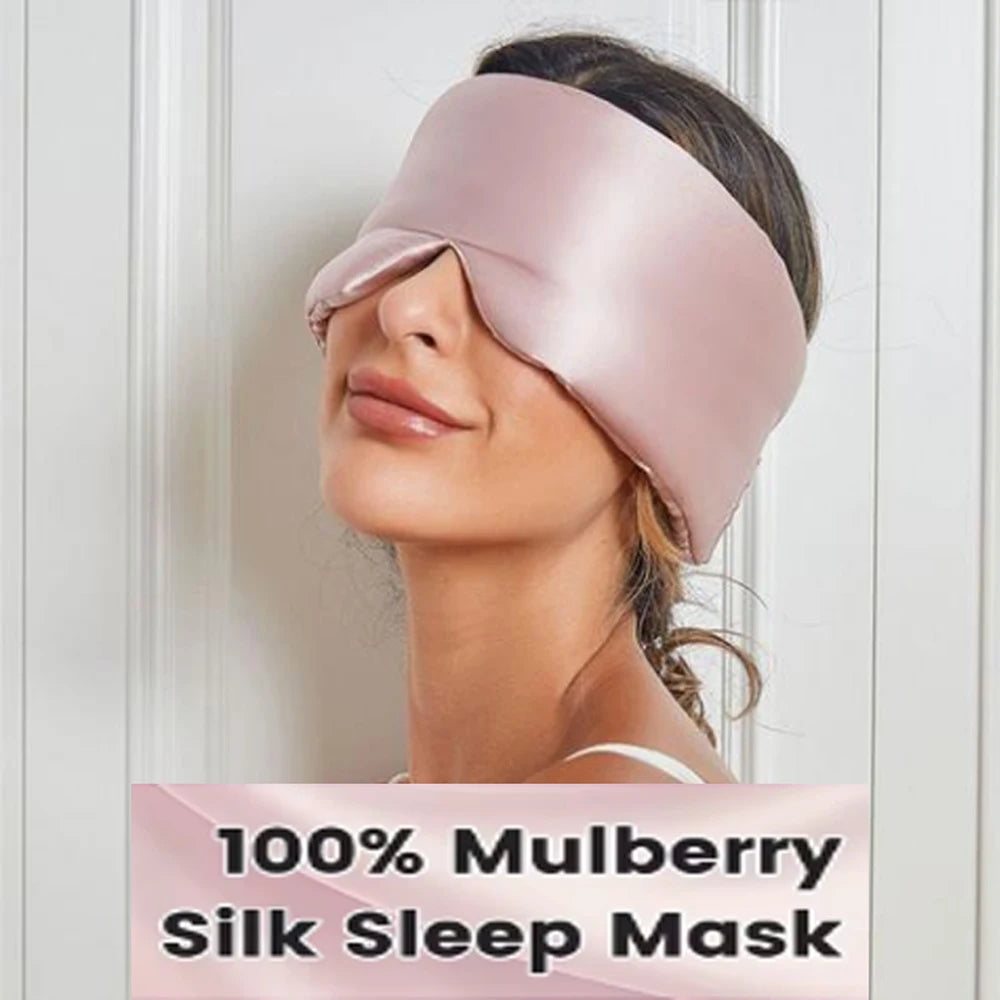 Mulberry Silk Sleep Mask for Eyes Cover Mask Blocking Light Eyemask Eyeshade Soft Padded Travel Sleeping Aid for Eyepatch