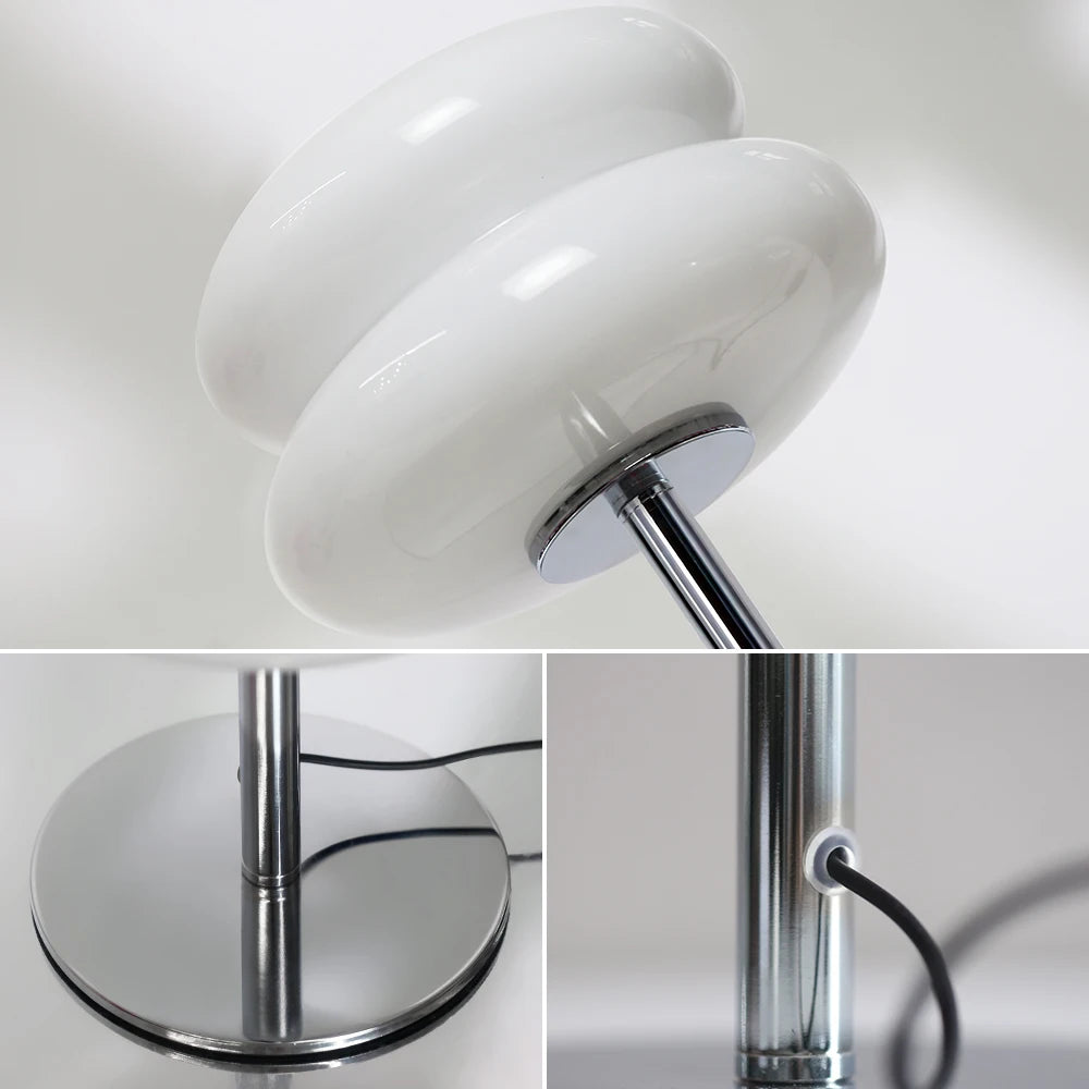 Macaroon Glass Table Lamp Dimming Bedroom Bedside Study Reading Led Night Light Home Decor Atmosphere Lamps Stained Desk Lamp
