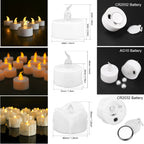 LED Tea Lights Candles Realistic Flickering Battery Operated Tealights Long Lasting Electric Candles for Christmas Wedding Decor