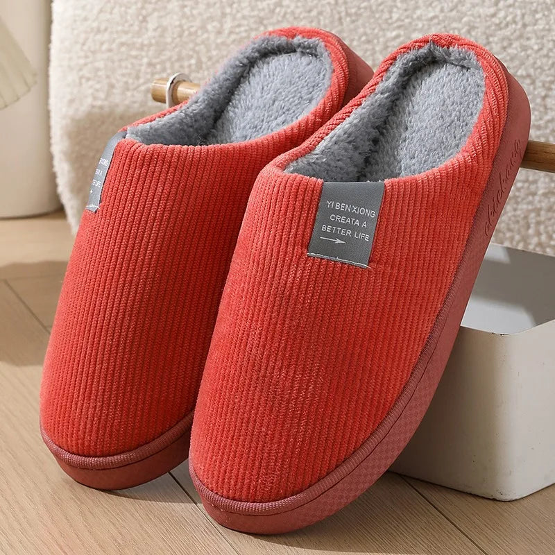 1 pair Fuzzy Sliders for Women Plush Slide Slippers Cozy Open-Back Indoor House Shoes