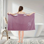 1 Piece Oversized Wearable Bath Towel - Super Soft Bath Towel Skirt with Pockets, Quick Drying and Absorbent, Bow Trim, Women's