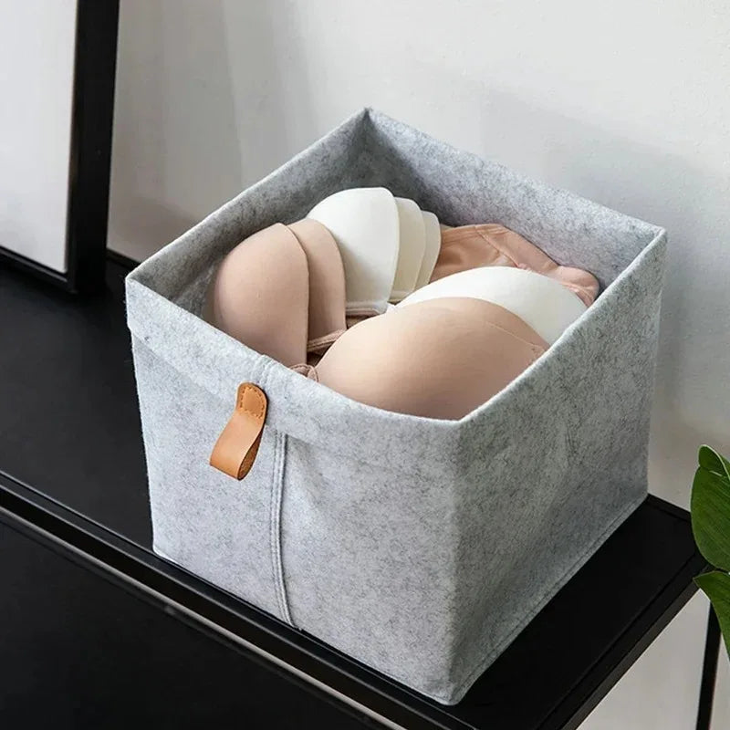 Large Capacity Felt Storage Box for Clothes Bathroom Laundry Toys Office Sundries Dormitory Underwear Organizer241