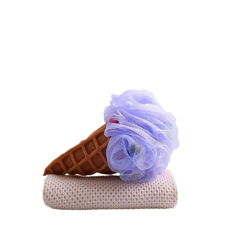 1PC Ice Cream High-quality PE Material Bath Ball Rainbow Bath Ball Cute Cartoon New Creative Bathing Tools Creative Gift