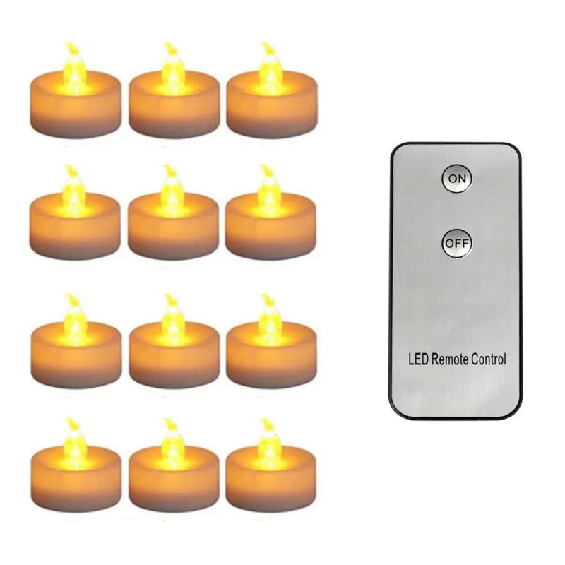 Flameless Tea Lights LED Candles with Remote Control Battery Operated Electronics Tealights for Wedding Home Christmas Decors