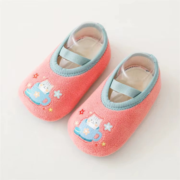 Cozy Animal First Walker Slippers for Baby – Anti-Slip Winter Shoes