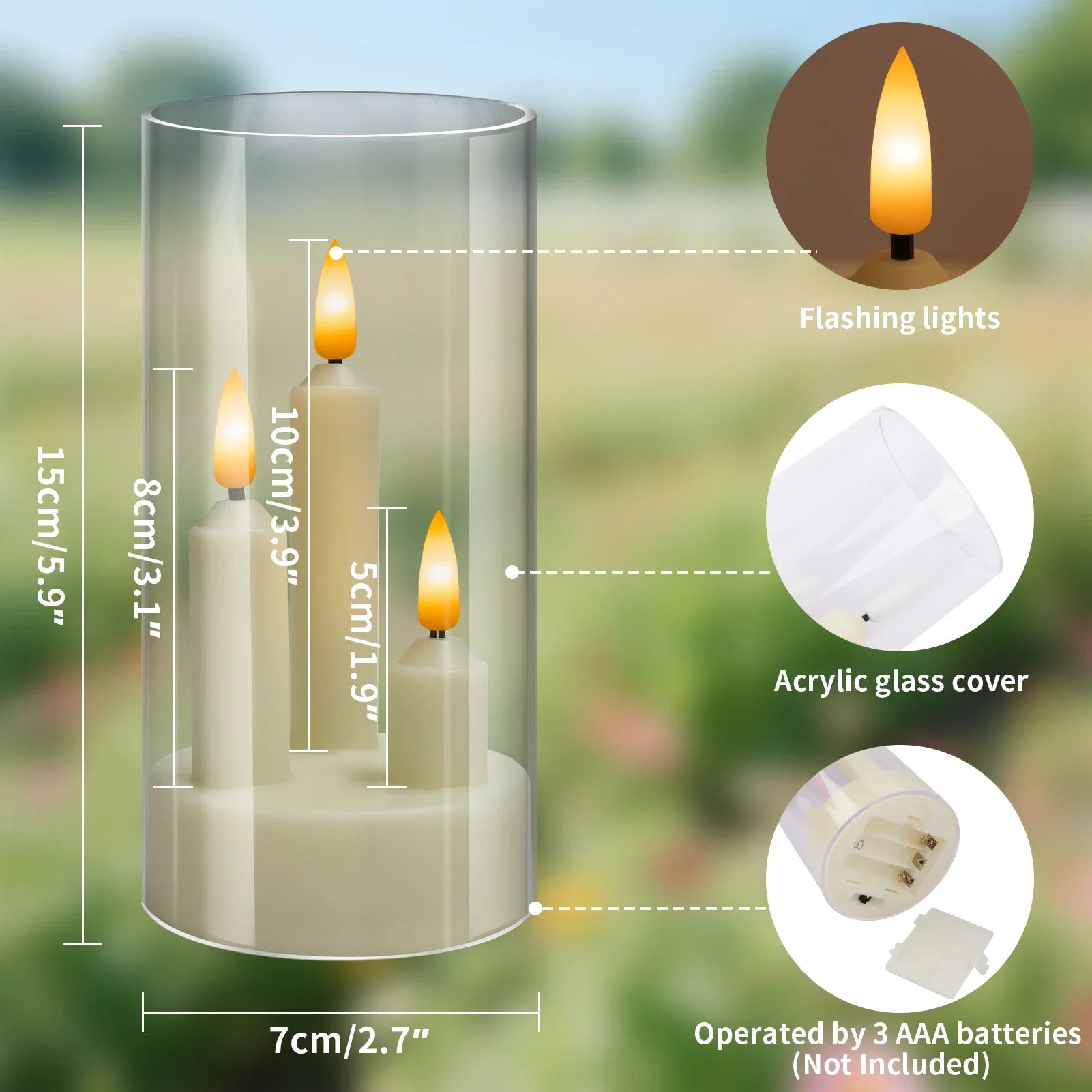 3IN1 LED Electronic Candle Tea Light Multicolors LED Candle With IR Remote Flickering Lamp Acrylic Candles for Christmas Wedding