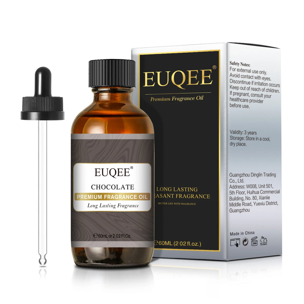 EUQEE 60ml (2 Fl.Oz.) Men's Fragrance Oil For Reed Diffuser, Car Diffusion-Leather Coffee Bamboo & Teak Bay Rum Aromatherapy Oil