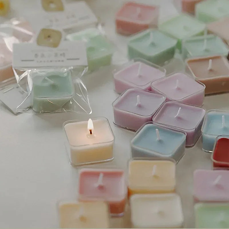Square Candle Tea Light Scented Candle Aromatherapy Soy Wax Candles Wedding Birthday Candle Party Home Decoration
