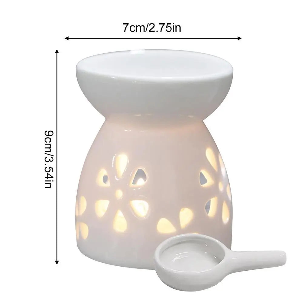 Ceramic Oil Burner With Candle Holder Romantic Tealight Candle Holder Essential Oil Incense Aroma Diffuser Oil Stove Home Decor