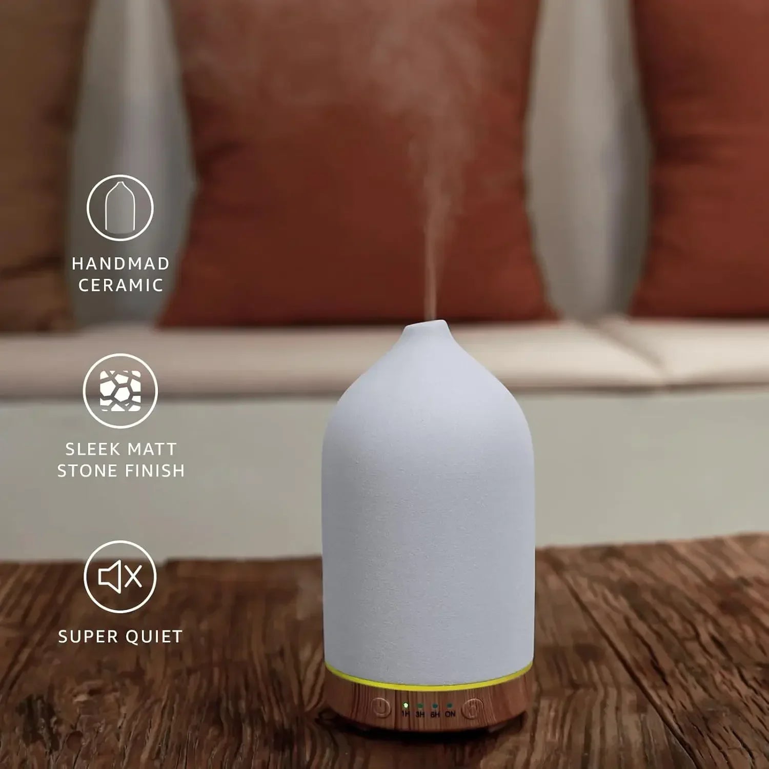 Essential Oil Diffuser 100ml Ceramic Ultrasonic Aroma  Diffuser Humidifier Timer Setting 7 LED Colors Changing Lights For Home