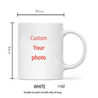 Personalized Your Photo Mug, Custom NAME Logo TEXT Cup,Customize Coffee Mugs, Tea Cups, Mothers day, Wedding Surprised Gift