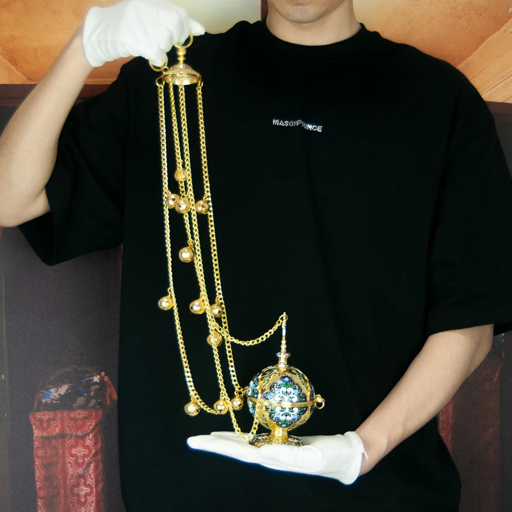 New Orthodox Church Incense Burner with Wall Hook Set Metal Inner Liner Inside Burner Religious Ornament Church Supplies BoxGift