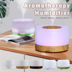 500ml Essential Oil Diffuser Quiet Aroma Mist Diffusers Scent Diffuser Wood Grain Remote Control Ultrasonic Air Humidifier