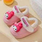Cute & Cozy Waterproof Cartoon Slippers for Boys & Girls – Winter House Shoes