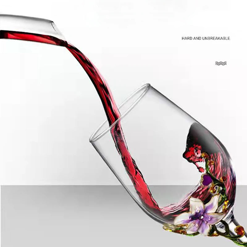 Creative Enamel Crystal Goblet Glasses for Champagne Glass Luxury Glass Cups Glasses of Wine Wineglass Vintage Drinking Cup Set