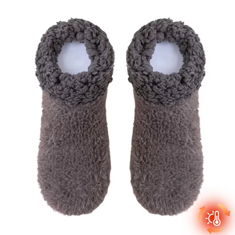 Fireside Fleece Slipper Socks Non-Slip Thermal Footwear with Plush Lining for Cozy Evenings Winter Home Comfort