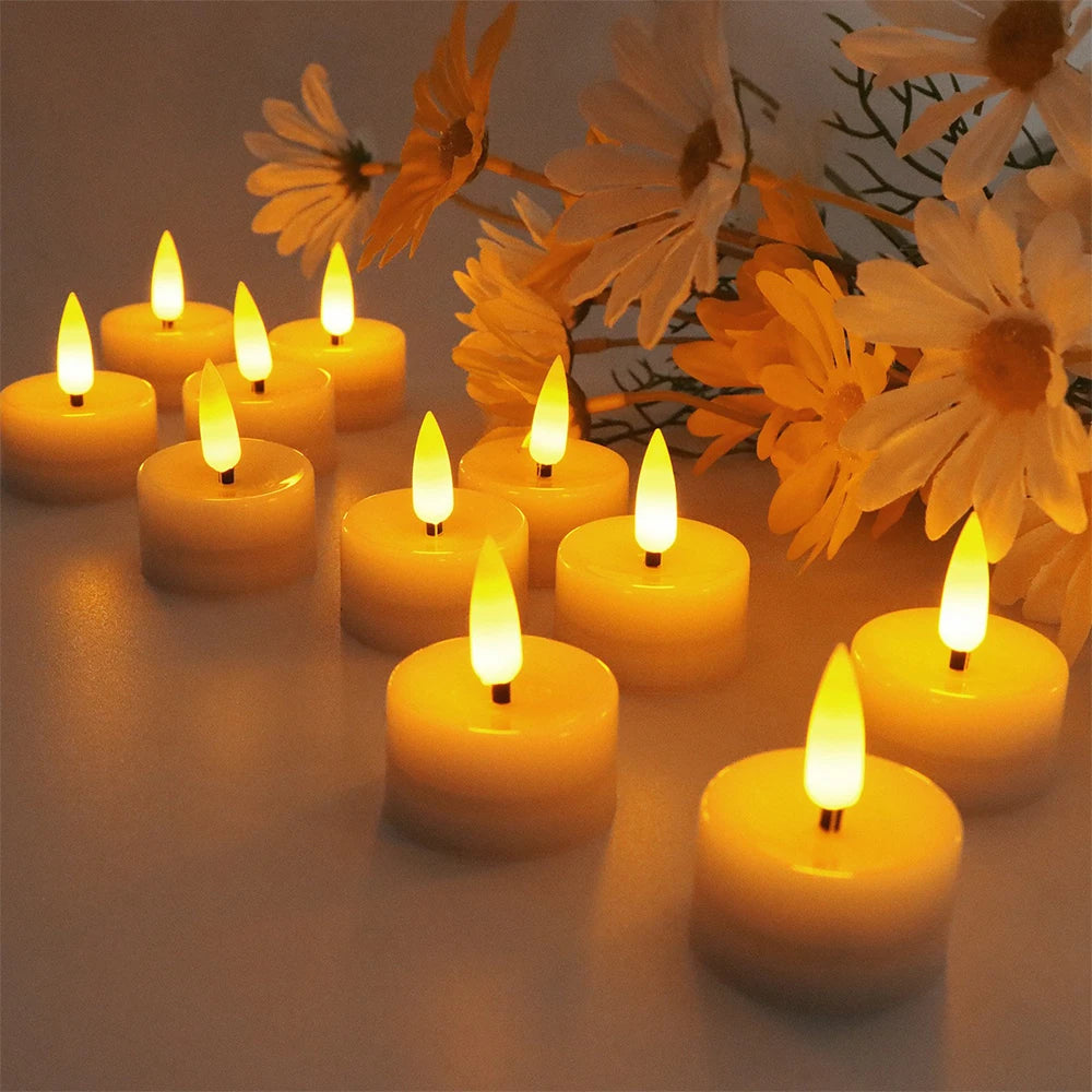 12pcs Tea Lights Candles, LED Flameless Flickering Electric Candle lamp Tea Lights for Wedding,Christmas Celebrations Decoration