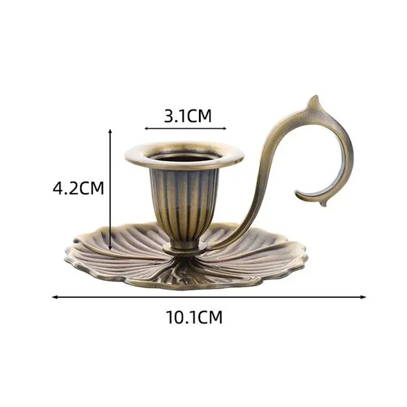European Style Candlestick Valentines Day Handheld Candle Holders Retro Single Head Candlelight Stand Taper Holder Wholesale