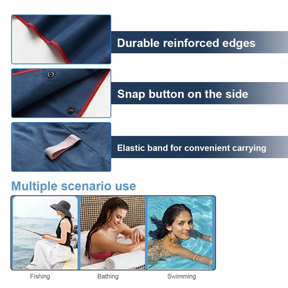 Hooded Bath Towel for Kids Quick Dry Bath Poncho Towel Absorbent Bath Towel Cape for Beach Swimming Pool