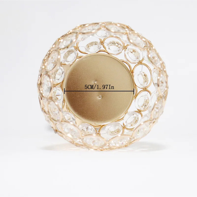 Crystal Tealight Candle Holders, Metal Glass Candlesticks, Wedding Table Centerpiece, Christmas Party, Home Decoration