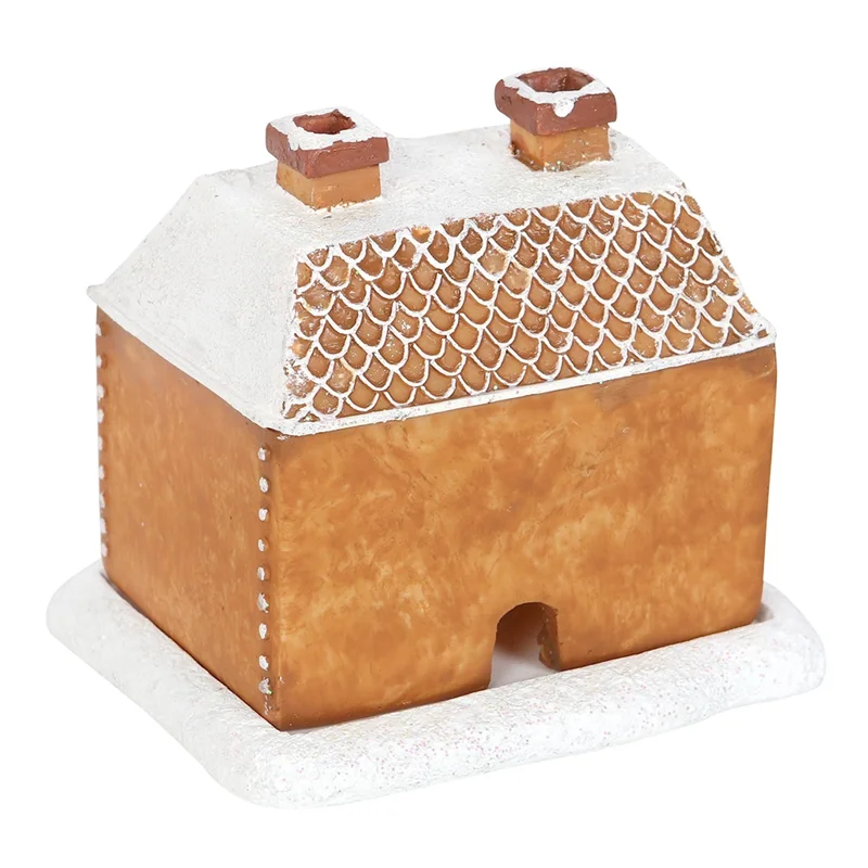 A19F-1PCS Gingerbread House Incense Burner, Resin Log Cabin Incense Burner, Christmas Incense Burner,Home Chimney Decorations Du