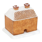 A19F-1PCS Gingerbread House Incense Burner, Resin Log Cabin Incense Burner, Christmas Incense Burner,Home Chimney Decorations Du