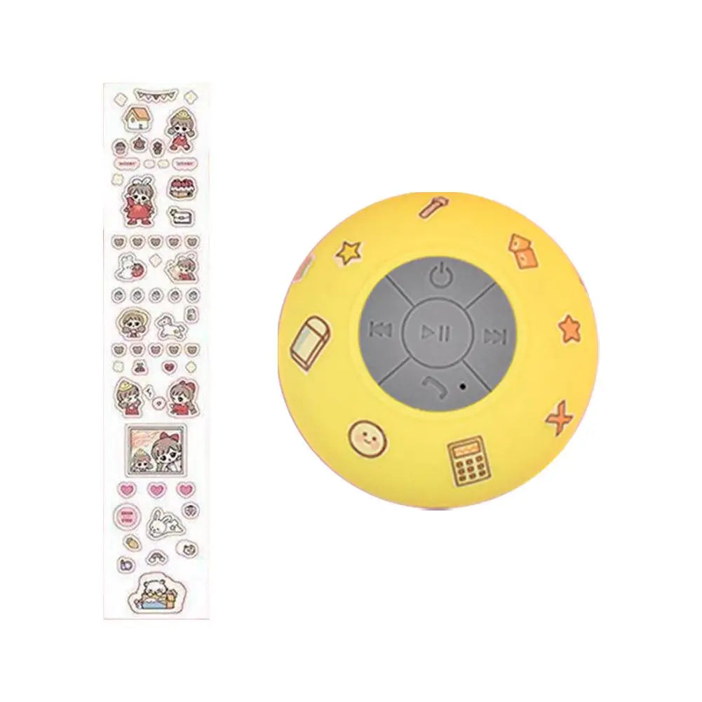Bathroom Waterproof Bluetooth5.0 Speaker Mini Sucker Shower Listening Music Wireless Portable Speaker Outdoor Gift Cute Stickers