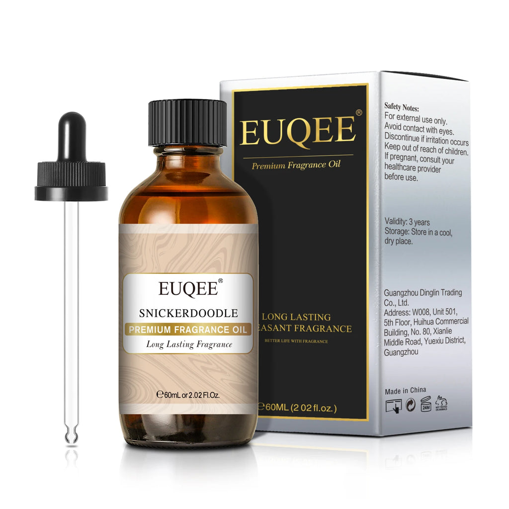 EUQEE 60ml (2 Fl.Oz.) Men's Fragrance Oil For Reed Diffuser, Car Diffusion-Leather Coffee Bamboo & Teak Bay Rum Aromatherapy Oil