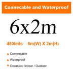 LED Fairy String Lights Outdoor Waterproof Waterfall Street Garland Curtain Lights For Patio Christmas Wedding Party Decoration