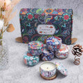 1 Box of 6 Tin Can Candle Set Soy Wax Essential Oil Dried Floral Scented Candle Gift Set Wedding Birthday Gift Home Decoration
