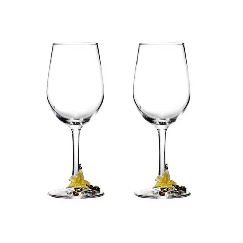 Creative Enamel Crystal Goblet Glasses for Champagne Glass Luxury Glass Cups Glasses of Wine Wineglass Vintage Drinking Cup Set