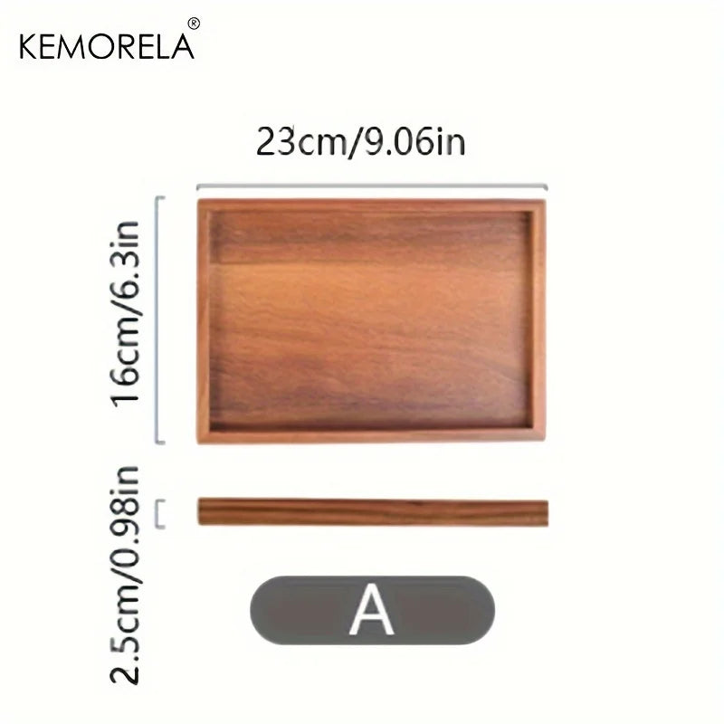 1PCS Retro Wooden Rectangular Storage Trays Hotel Dessert Dinner Tea Food Tableware Serving Tray Home Kitchen Wooden Tray