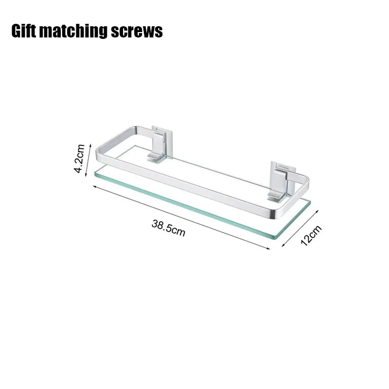 Glass Shelf Bathroom Items Bore Storage Shower Organiser Accessories Organizers Wall Shelves Hardware Fixture Home Improvement