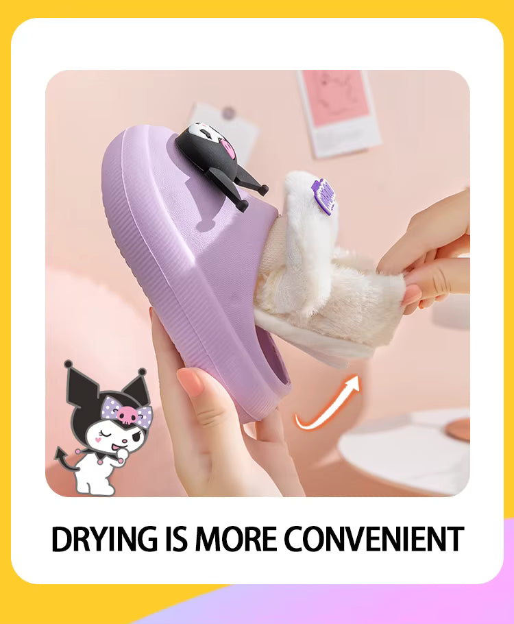 Cute & Cozy Waterproof Cartoon Slippers for Boys & Girls – Winter House Shoes