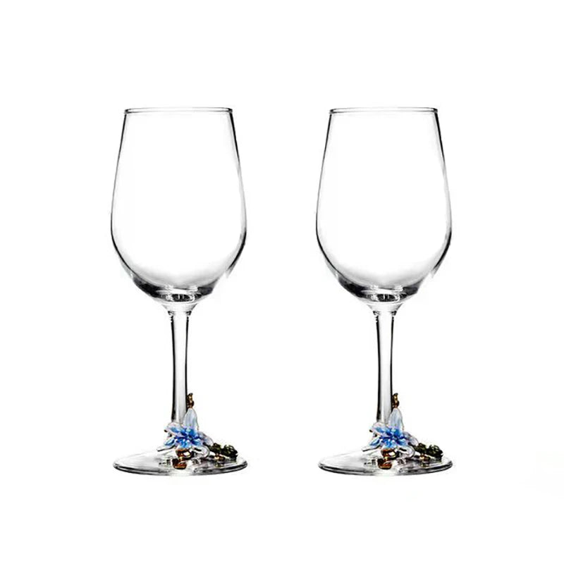 Creative Enamel Crystal Goblet Glasses for Champagne Glass Luxury Glass Cups Glasses of Wine Wineglass Vintage Drinking Cup Set